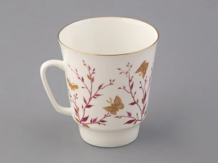 Чашка с блюдцем кофейная 165 мл форма Майская рисунок Розовые веточки арт. 81.13735.00.1, 