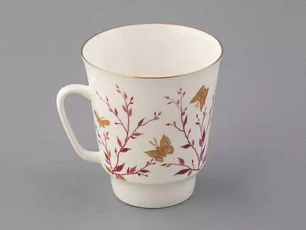 Чашка с блюдцем кофейная 165 мл форма Майская рисунок Розовые веточки арт. 81.13735.00.1