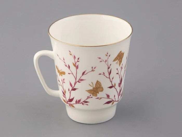 Чашка с блюдцем кофейная 165 мл форма Майская рисунок Розовые веточки арт. 81.13735.00.1, 