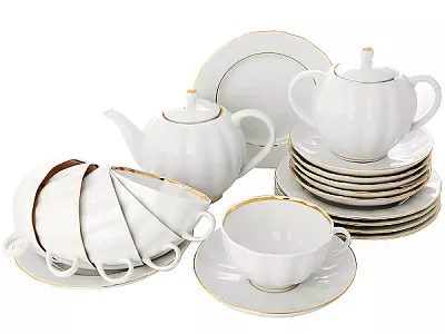 Сервиз чайный Тюльпан Белоснежка, 6 персон 20 предметов, арт. 81.14790.06.1