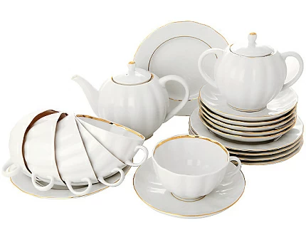 Сервиз чайный Тюльпан Белоснежка, 6 персон 20 предметов, арт. 81.14790.06.1