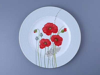 Блюдо круглое 310 мм форма Премиум рисунок Маки, арт. 80.06313.00.1