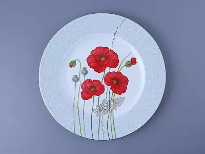 Блюдо круглое 310 мм форма Премиум рисунок Маки, арт. 80.06313.00.1