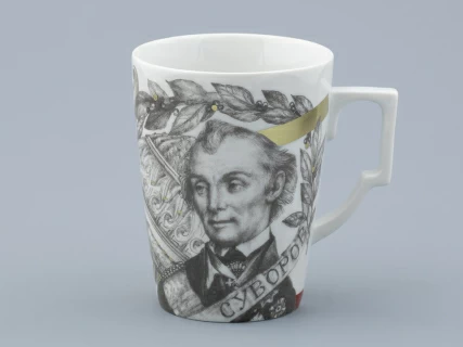 Бокал с блюдцем в подарочной упаковке, форма Гранд, рисунок Полководцы России Александр Суворов, арт. 81.32549.00.1, 