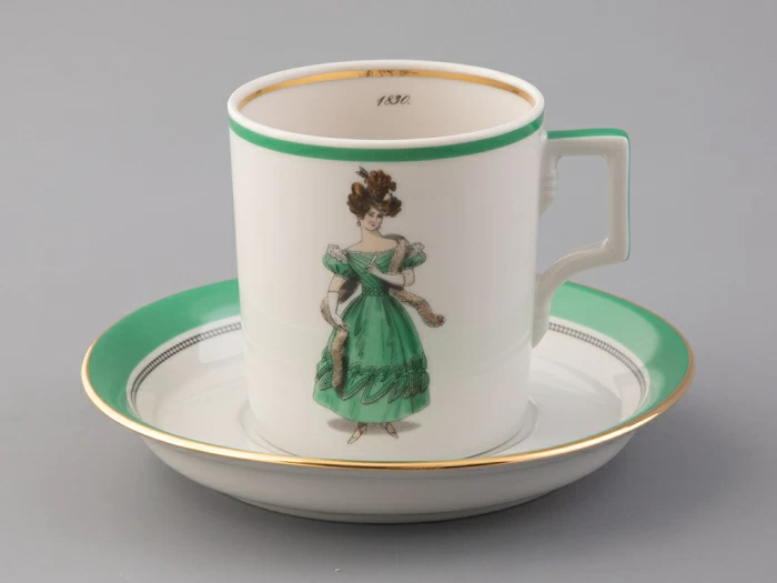 Чашка с блюдцем чайная 220 мл форма Гербовая рисунок Modes de Paris 1830 арт. 81.25415.00.1, 