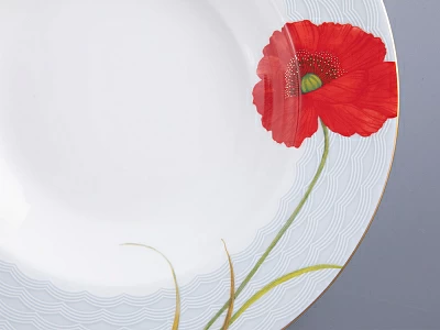 Сервиз столовый форма Премиум рисунок Маки на 6 персон 18 предметов, арт. 81.34142.00.1