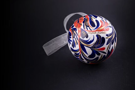 Елочная игрушка Шар, рисунок Аленький цветочек, арт 60.15215.00.1