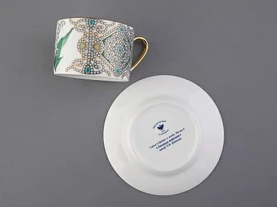 Чашка с блюдцем 250 мл в подарочной упаковке форма Соло, рисунок, Ландыш майский, арт. 81.32654.00.1