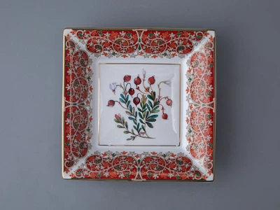 Подставка для мелочей в подарочной упаковке форма Квадратная рисунок Клюква заповедная, арт. 81.34283.00.1