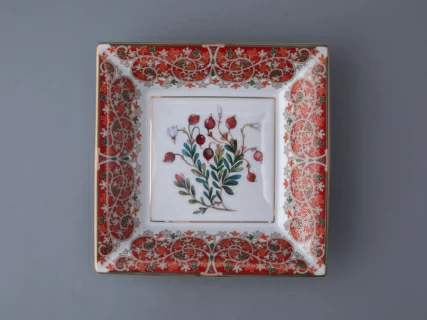 Подставка для мелочей в подарочной упаковке форма Квадратная рисунок Клюква заповедная, арт. 81.34283.00.1, 