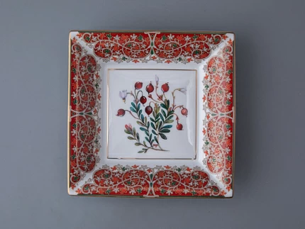 Подставка для мелочей в подарочной упаковке форма Квадратная рисунок Клюква заповедная, арт. 81.34283.00.1