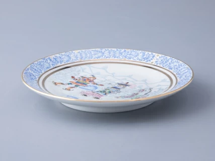 Декоративная тарелка 195 мм форма Эллипс рисунок Зимняя забава арт. 80.09999.00.1, 