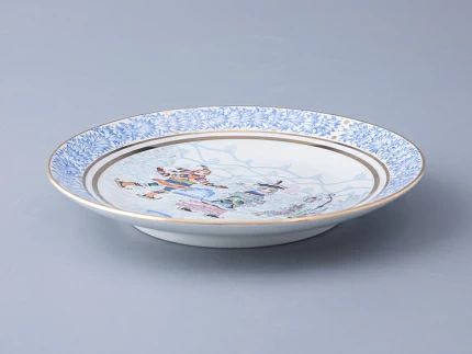 Декоративная тарелка 195 мм форма Эллипс рисунок Зимняя забава арт. 80.09999.00.1