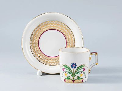 Чашка с блюдцем кофейная форма Гербовая рисунок Замоскворечье (мет) арт. 81.23974.00.1