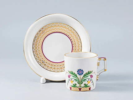 Чашка с блюдцем кофейная форма Гербовая рисунок Замоскворечье (мет) арт. 81.23974.00.1