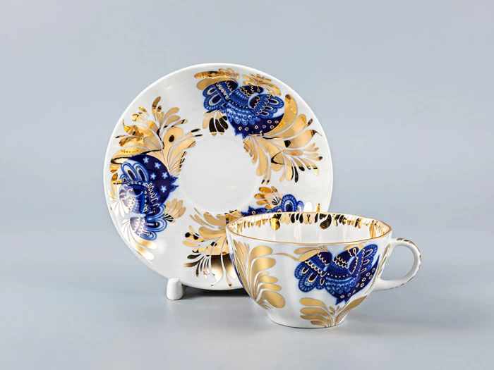 Чашка с блюдцем чайная 250 мл форма Тюльпан рисунок Золотой сад арт. 81.10006.00.1, 