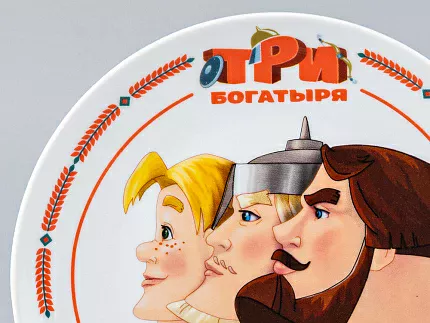 Подарочный набор декоративный 200 мм форма Эллипс рисунок Три богатыря арт. 81.25187.00.1