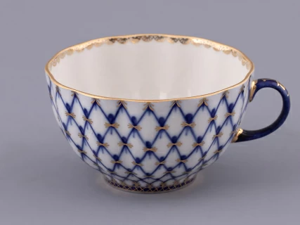 Чашка с блюдцем чайная 250 мл форма Тюльпан рисунок Кобальтовая сетка арт. 81.10105.00.1, 