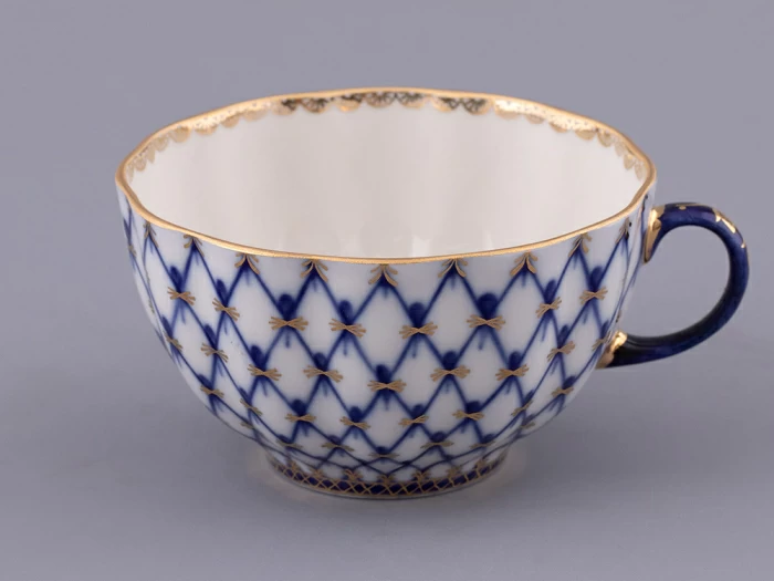 Чашка с блюдцем чайная 250 мл форма Тюльпан рисунок Кобальтовая сетка арт. 81.10105.00.1, 