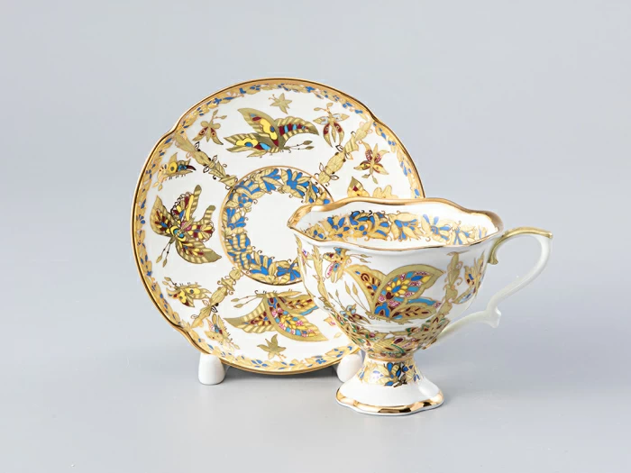 Чашка с блюдцем кофейная 120 мл.,  форма Наташа,  рисунок Фантастические бабочки арт. 81.21178.00.1, 