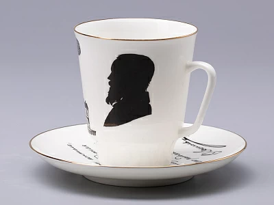 Чашка с блюдцем 165 мл форма Майская рисунок Русские писатели Достоевский, арт. 81.31158.00.1 Чашка с блюдцем 165 мл форма Майская рисунок Русские писатели Достоевский, арт. 81.31158.00.1