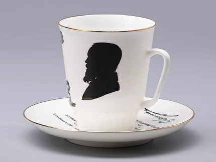 Чашка с блюдцем 165 мл форма Майская рисунок Русские писатели Достоевский, арт. 81.31158.00.1 Чашка с блюдцем 165 мл форма Майская рисунок Русские писатели Достоевский, арт. 81.31158.00.1