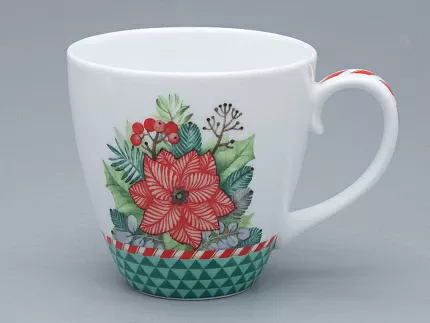 Бокал с блюдцем форма Весна рисунок Зимняя история (зеленый) арт. 81.31856.00.1