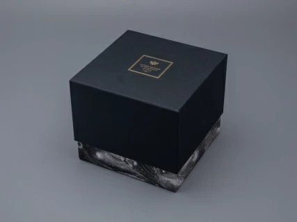 Бокал с блюдцем и крышкой 400 мл в подарочной упаковке, форма top рисунок Черный мустанг, арт 81.34276.00.1, 