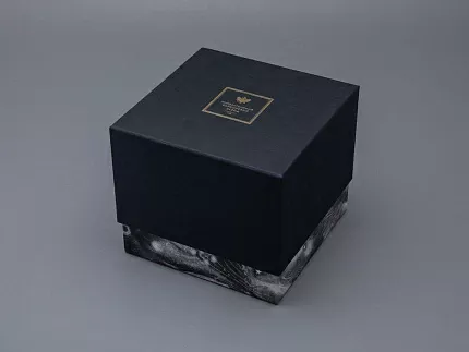 Бокал с блюдцем и крышкой 400 мл в подарочной упаковке, форма top рисунок Черный мустанг, арт 81.34276.00.1