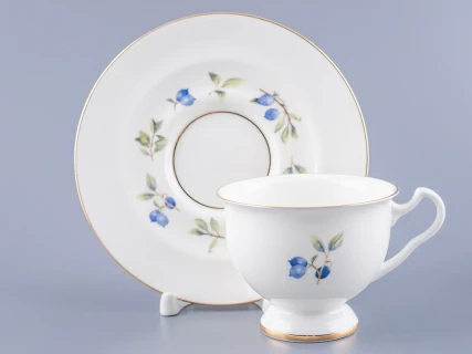 Чашка с блюдцем чайная форма Айседора рисунок Голубика арт. 81.26752.00.1, 