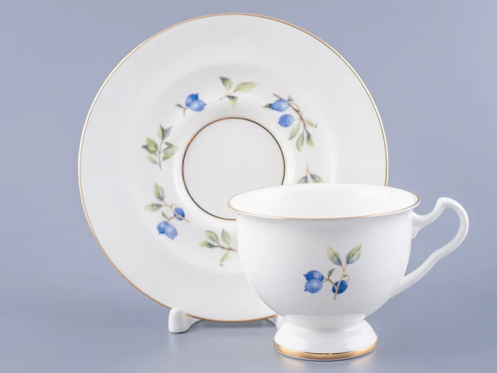 Чашка с блюдцем чайная форма Айседора рисунок Голубика арт. 81.26752.00.1, 