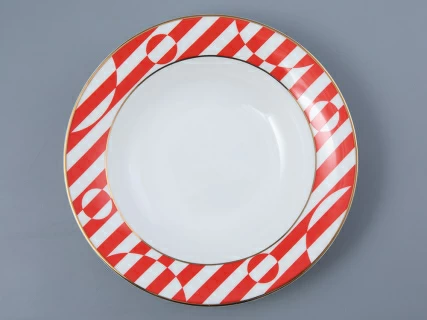 Тарелка глубокая 235 мм Стандартная-2 рисунок Да и нет Красный арт. 80.44738.00.1, 