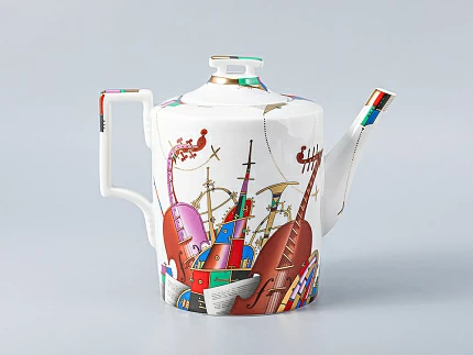 Сервиз чайный форма Гербовая рисунок Музыкальные инструменты, 6 персон 14 предметов, арт. 81.28041.00.1