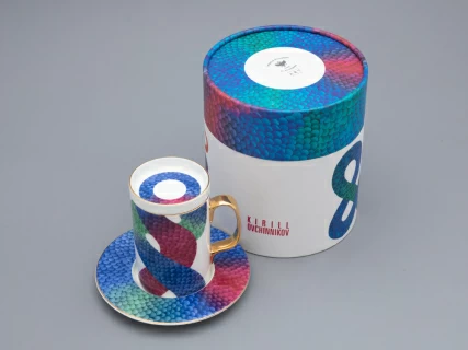 Подарочный набор Бокал с блюдцем и крышкой, форма top, рисунок Лунный змей, арт. 81.32798.00.1,  Подарочный набор Бокал с блюдцем и крышкой, форма top, рисунок Лунный змей, арт. 81.32798.00.1,