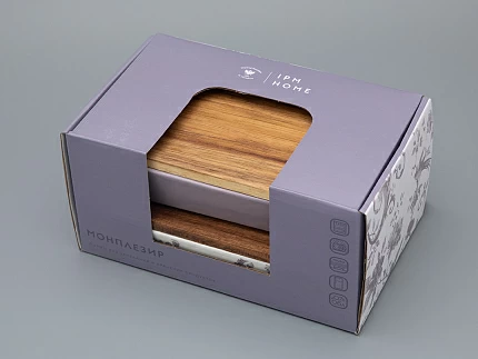 Набор для запекания с деревянной крышкой (2 предмета) форма Стандартная, рисунок Monplaisir Violet,в упаковке арт 42.00058.00.1 Набор для запекания с деревянной крышкой (2 предмета) форма Стандартная, рисунок Monplaisir Violet,в упаковке арт 42.00058.00.1