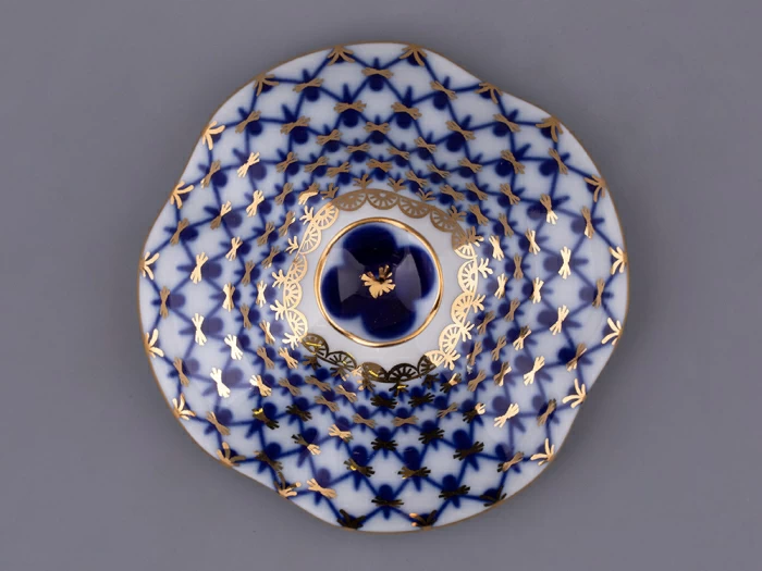 Чашка с блюдцем и с крышкой чайная 250 мл форма Подарочная-2 рисунок Кобальтовая сетка арт. 81.15419.00.1, 