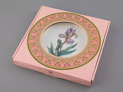 Тарелка декоративная 270 мм в подарочной упаковке, форма Европейская, рисунок Нежный Ирис, арт. 81.32770.00.1