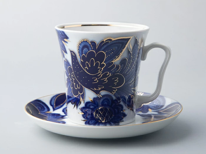 Бокал с блюдцем форма Ленинградский рисунок Птицы 360 мл арт. 81.10493.00.1, 