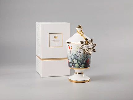 Свеча ароматическая в подарочной упаковке, форма Идиллия рисунок Календа аромат Новогодняя ночь, арт. 81.33152.00.1