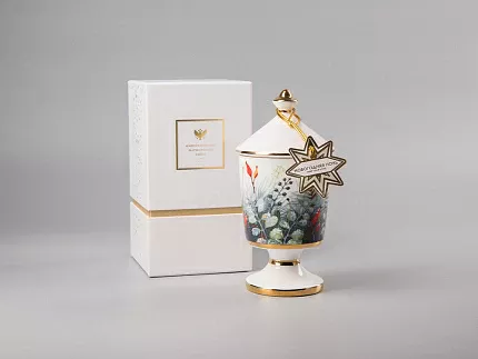 Свеча ароматическая в подарочной упаковке, форма Идиллия рисунок Календа аромат Новогодняя ночь, арт. 81.33152.00.1