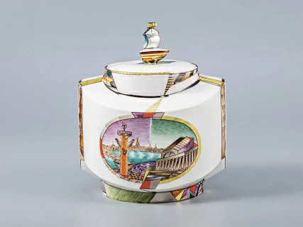 Сервиз чайный форма Ковчег рисунок Ладонь Невы, 4 персоны 12 предметов, арт. 81.15852.00.1, 