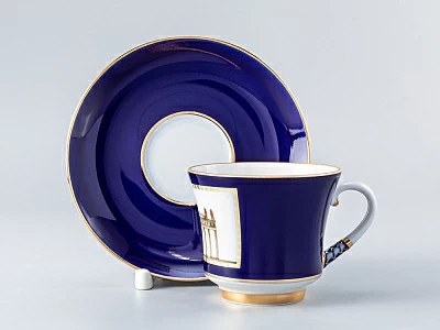 Чашка с блюдцем чайная 220 мл форма Банкетная Классика Петербурга 52% №1 220 мл арт. 81.18102.00.1