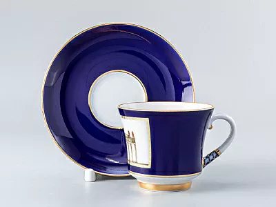 Чашка с блюдцем чайная 220 мл форма Банкетная Классика Петербурга 52% №1 220 мл арт. 81.18102.00.1