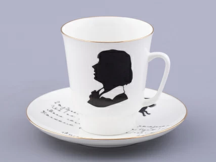 Чашка с блюдцем 165 мл форма Майская, рисунок Русские писатели Цветаева, арт. 81.32766.00.1, 
