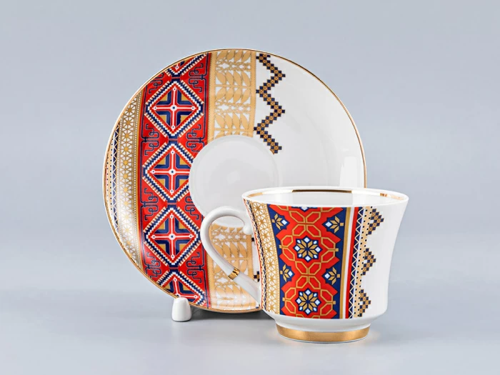 Чашка с блюдцем чайная 220 мл форма Банкетная рисунок Разгуляй арт. 81.28338.00.1, 