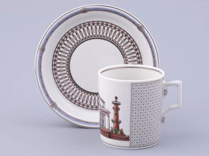 Сервиз чайный на 6 персон 21 предмет, форма Гербовая, рисунок Серебряный город, арт. 81.32583.00.1,  Сервиз чайный на 6 персон 21 предмет, форма Гербовая, рисунок Серебряный город, арт. 81.32583.00.1,