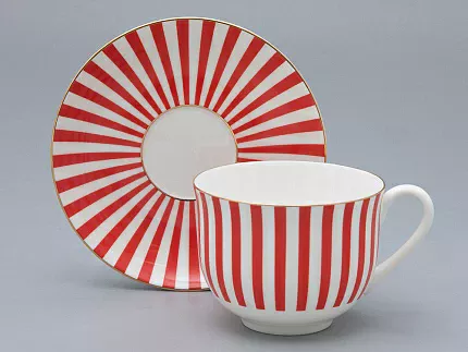 Чашка с блюдцем чайная форма Ландыш рисунок Да и нет Кардинал, арт. 81.32282.00.1