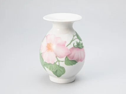 Ваза для цветов форма Березка №6 рисунок Дикая роза арт. 80.84200.00.1, 