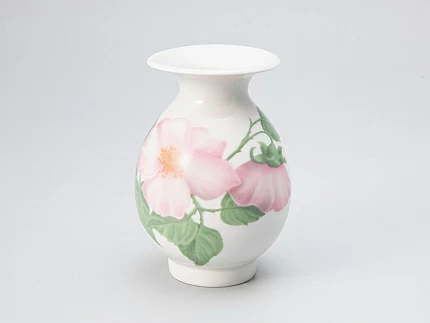 Ваза для цветов форма Березка №6 рисунок Дикая роза арт. 80.84200.00.1 Ваза для цветов форма Березка №6 рисунок Дикая роза арт. 80.84200.00.1