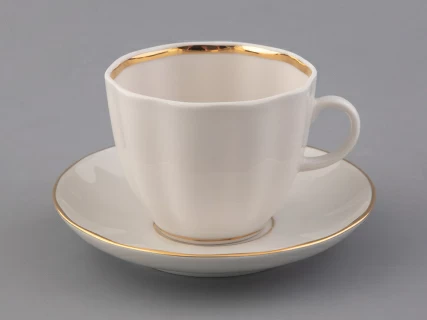 Чашка с блюдцем кофейная Тюльпан Белоснежка 140 мл арт. 81.13904.00.1, 